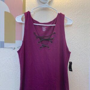 Torrid Plum Lace-Up Tank Top – Size 2X (18/20) - NWT